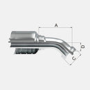 Conexion Crimpable Codo 45 Brida cod 62 de 1 pulg. x 1 pulg. ID Manguera, Covalca, serie FJ, Acero (16F71-16-16-I)