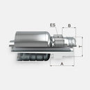 Conexion Crimpable Macho Recto cara plana de 1/4 pulg. x 1/4 pulg. ID Manguera, Covalca, serie FK, Acero (1J043-4-4-I)