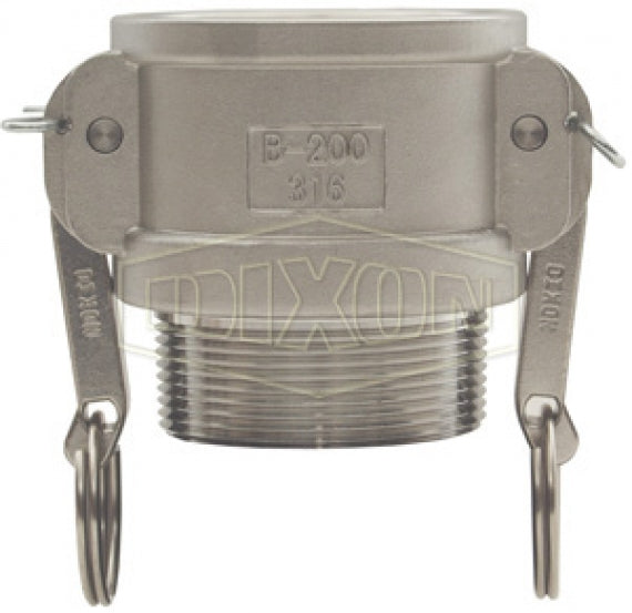 Cople Camlock Dixon de Acero Inoxidable tipo B Hembra Acople 2 pulg. X Macho NPT de 2 pulg.