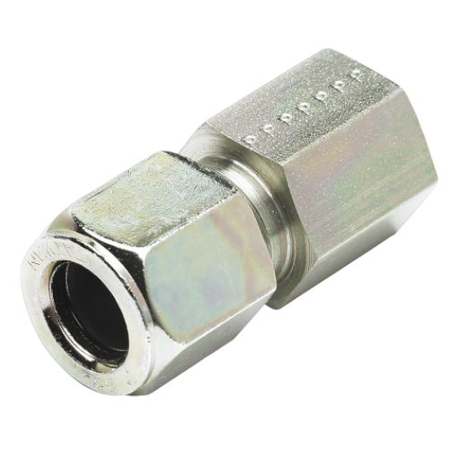 Adaptador Parker de Acero Inox. Macho Flareless de 1/4 pulg. x Hembra NPT de 1/4 pulg.