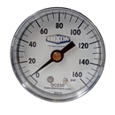 Manometro caratula 2 pulg, presion de 0-160 kg/cm2 (2300 PSI), seco, escala unica, conexion posterior de 1/4 pulg NTP en Bronce, exactitud 3