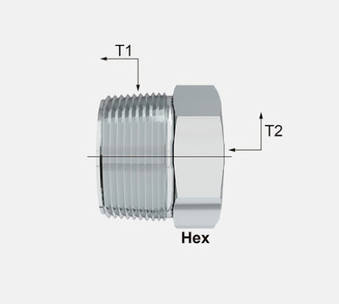 Adaptador Bushing Covalca de Acero Macho NPTF de 1/2 pulg. X Hembra NPTF de 1/4 pulg.