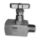 Valvula Manual con patron de aguja Parker, Hembra NPT de 1/2 pulg. X 1/2 pulg. Macho NPT, 10,000 PSI MAX, Acero Inox. 316