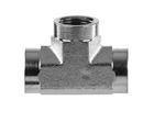 Adaptador Tee Parker de Acero Hembra NPTF de 3/8 pulg. X Hembra NPTF de 3/8 pulg. X Hembra NPTF de 3/8 pulg.