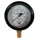 Manometro marca Dewit caratula 2 1/2 pulg, presion de 0-20 oz, seco, escala dual, conexion inferior de 1/4 pulg NTP en Bronce, exactitud 3