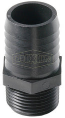Adaptador recto Dixon de Polipropileno Macho de 3/8 pulg. X Espiga de 3/8 pulg.
