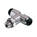 Adaptador Tee Parker de Acero Tubo 8 mm X 3/8 pulg. X Macho BSPP Rosca al Centro.