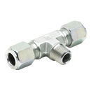 Conector de compresion Tee Union Parker de Acero Inoxidable O.D. de 3/8 pulg. X Macho NPT 1/4 pulg. al Centro