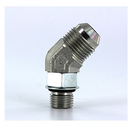 Adaptador codo 45 Parker de Acero Macho JIC 37 Flare de 1 1/4 pulg. X Macho SAE 20 O-Ring.