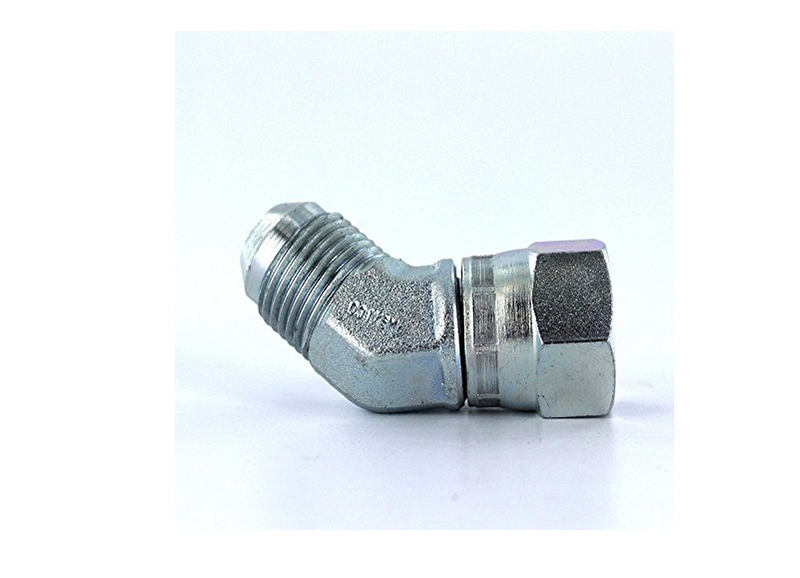 Adaptador Codo 45 Parker De Acero Macho JIC 37 Flare De 3/8 Pulg. X He