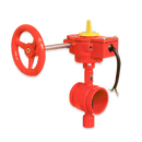 Vavula de Mariposa de 4 pulg. Marca Dorot Fire con puertos ranurados.