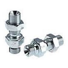 Adaptador Recto pasamuros Parker de Acero Macho Cono 60 de 1/2 pulg. X Macho BSPP de 1/2 pulg.