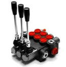 Valvula de control direccional marca Chief, tandem, 4/3, 10 GPM, Puertos SAE 10 laterales y SAE 8 superior, 3 carretes, 3625 PSI MAX (P40 A1 A1 A1 SKZ1)