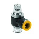 Codo de control de seguridad Covalca Push to connect de 6mm X Macho NPT de 1/4 pulg.