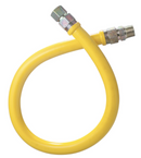 Manguera Dormont de Acero Inoxidable Forro Amarillo de 1/2 pulg. Conexion Macho NPT 1/2 pulg. X Conexion Hembra NPT 1/2 pulg. Longitud 72 pulg.