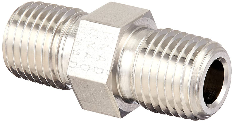 Adaptador Niple Hexagonal Parker de Acero Inoxidable Macho NPT de 1 pulg. X Macho NPT de 1 pulg.