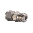 Conector de compresion Parker de Acero Inoxidable O.D. de 1/4 pulg. X Macho NPT de 1/4 pulg.