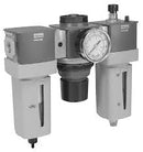 Unidad FRL (Filtro, Regulador, Lubricador) Parker de 1/2 pulg. NPT serie P32 con Manometro, dren Manual, presion maxima 125 psi