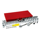 Juego de dados y accesorios Urrea SAE y Metrico 6 y 12 Puntas Cuadro de 1/4 pulg; 3/8 pulg. y 1/2 pulg. 76 pzas