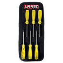 Juego de destornilladores Urrea de Acero Ambar Puntas negras Torx de T10 a T30 Barra Redonda Longitud expuesta de 4 pulg. de